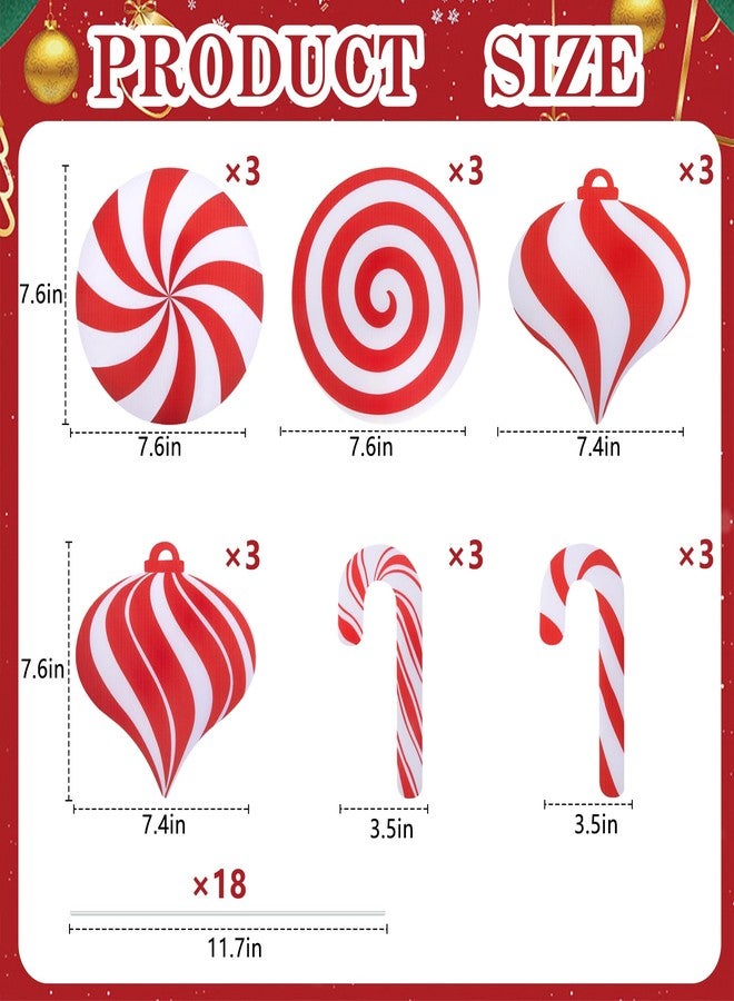 LFUTARI 18 Pcs Christmas Tree Candy Picks Decoration, Christmas Lollipop Tree Picks, Red White Candy Pick Ornaments for Holiday Party Home Office Vase Filler Decor - Image 2